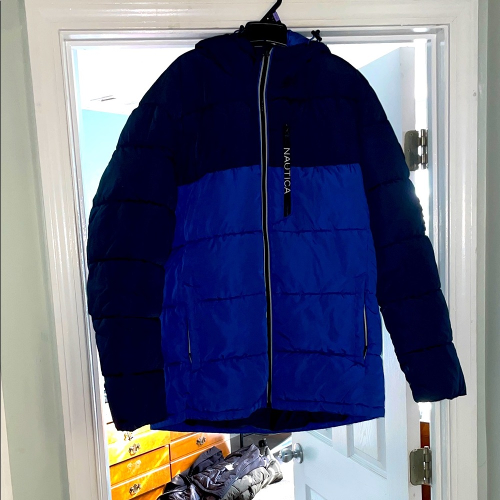 Nautica Men's Two-Tone Blue Puffer Jacket
